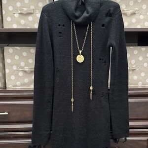 French Kande Brass necklace with layering chain